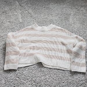 Moon & Madison Cream and Tan Knit Crop Top